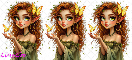 Badass Tattoo Girl 16oz UV DTF TRANSFER Libbey Glass Can Cup Wrap-KA-309