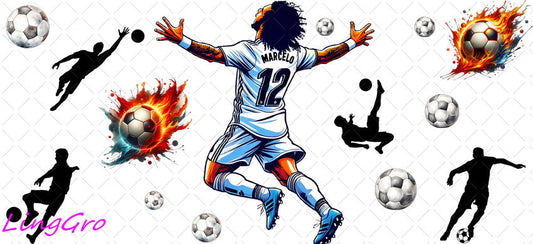 Soccer 16oz UV DTF TRANSFER Libbey Glass Can Cup Wrap KA-3152