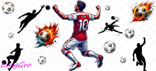 Soccer 16oz UV DTF TRANSFER Libbey Glass Can Cup Wrap KA-3156