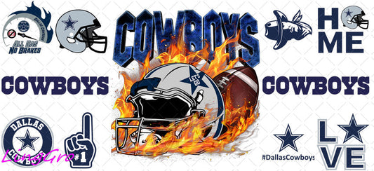 NFL 16oz UV DTF TRANSFER Libbey Glass Can Cup Wrap-KA-3174