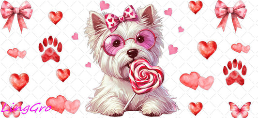 Valentine 16oz UV DTF TRANSFER Libbey Glass Can Cup Wrap-KA-3247