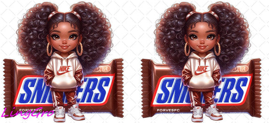 Afro Cute Black Girl 16oz UV DTF TRANSFER Libbey Glass Can Cup Wrap-KA-3248