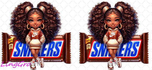 Afro Cute Black Girl 16oz UV DTF TRANSFER Libbey Glass Can Cup Wrap-KA-3249