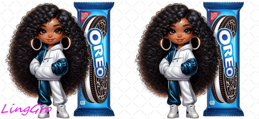 Afro Cute Black Girl 16oz UV DTF TRANSFER Libbey Glass Can Cup Wrap-KA-3250