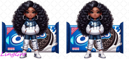 Afro Cute Black Girl 16oz UV DTF TRANSFER Libbey Glass Can Cup Wrap-KA-3251