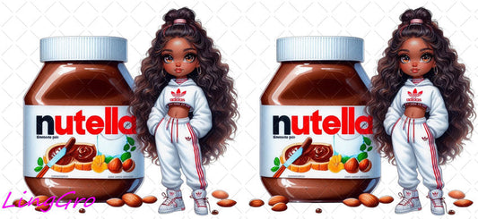 Afro Cute Black Girl 16oz UV DTF TRANSFER Libbey Glass Can Cup Wrap-KA-3254