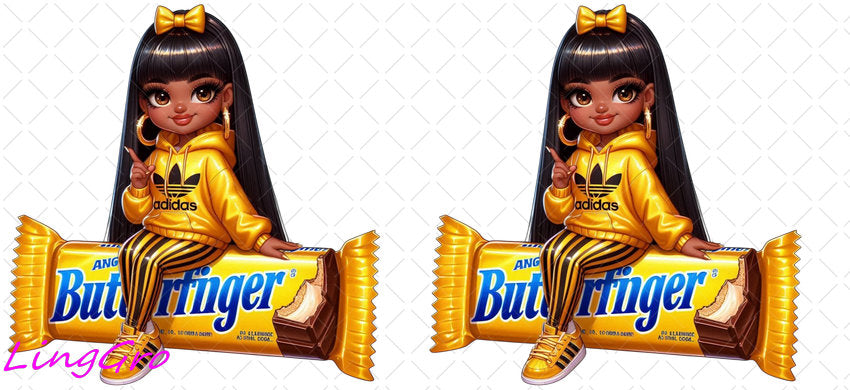 Afro Cute Black Girl 16oz UV DTF TRANSFER Libbey Glass Can Cup Wrap-KA-3257