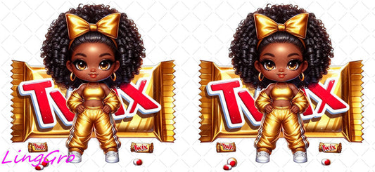 Afro Cute Black Girl 16oz UV DTF TRANSFER Libbey Glass Can Cup Wrap-KA-3258