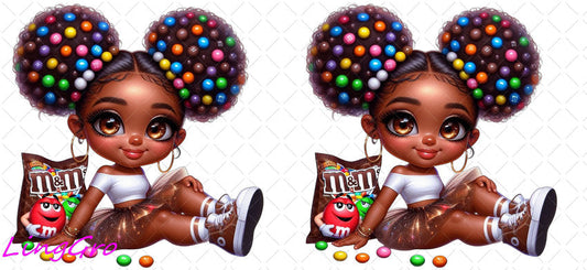 Afro Cute Black Girl 16oz UV DTF TRANSFER Libbey Glass Can Cup Wrap-KA-3260