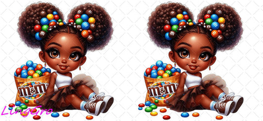 Afro Cute Black Girl 16oz UV DTF TRANSFER Libbey Glass Can Cup Wrap-KA-3262