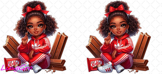 Afro Cute Black Girl 16oz UV DTF TRANSFER Libbey Glass Can Cup Wrap-KA-3264