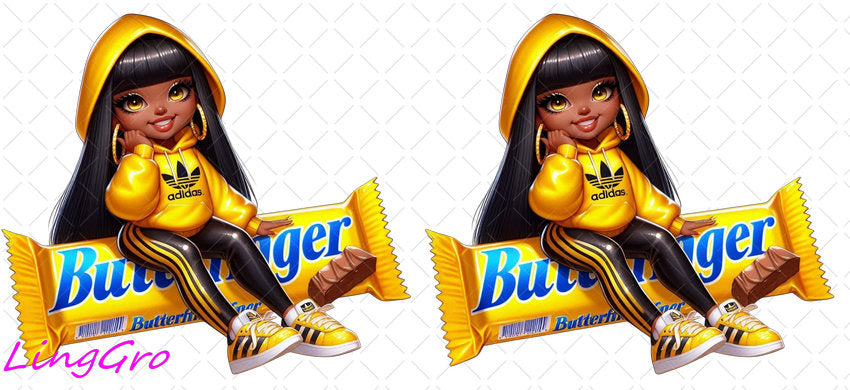 Afro Cute Black Girl 16oz UV DTF TRANSFER Libbey Glass Can Cup Wrap-KA-3267