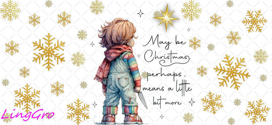 Christmas 16oz UV DTF TRANSFER Libbey Glass Can Cup Wrap-KA-3284