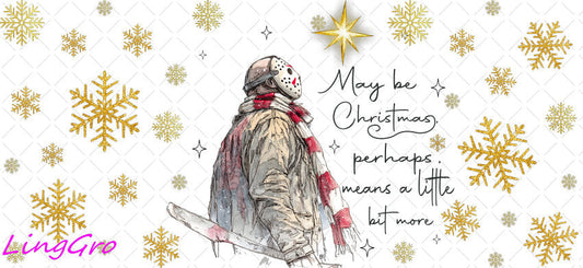 Christmas 16oz UV DTF TRANSFER Libbey Glass Can Cup Wrap-KA-3285