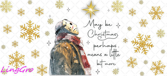 Christmas 16oz UV DTF TRANSFER Libbey Glass Can Cup Wrap-KA-3286