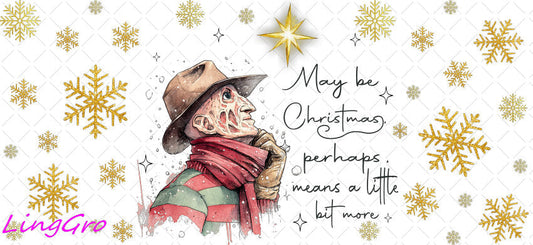 Christmas 16oz UV DTF TRANSFER Libbey Glass Can Cup Wrap-KA-3288