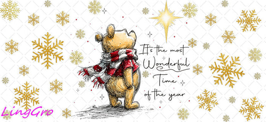 Christmas 16oz UV DTF TRANSFER Libbey Glass Can Cup Wrap-KA-3291