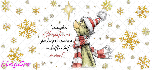 Christmas 16oz UV DTF TRANSFER Libbey Glass Can Cup Wrap-KA-3293