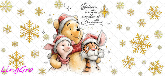 Christmas 16oz UV DTF TRANSFER Libbey Glass Can Cup Wrap-KA-3295