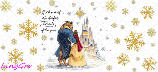 Christmas 16oz UV DTF TRANSFER Libbey Glass Can Cup Wrap-KA-3296