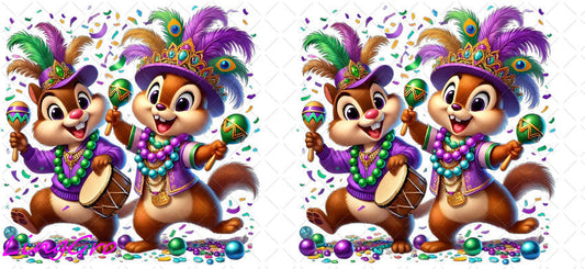 Mardi Gras 16oz UV DTF TRANSFER Libbey Glass Can Cup Wrap-KA-3306