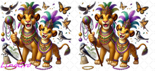 Mardi Gras 16oz UV DTF TRANSFER Libbey Glass Can Cup Wrap-KA-3307