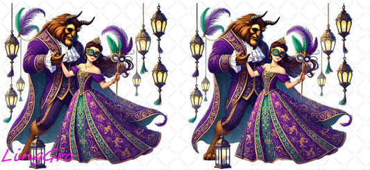 Mardi Gras 16oz UV DTF TRANSFER Libbey Glass Can Cup Wrap-KA-3308