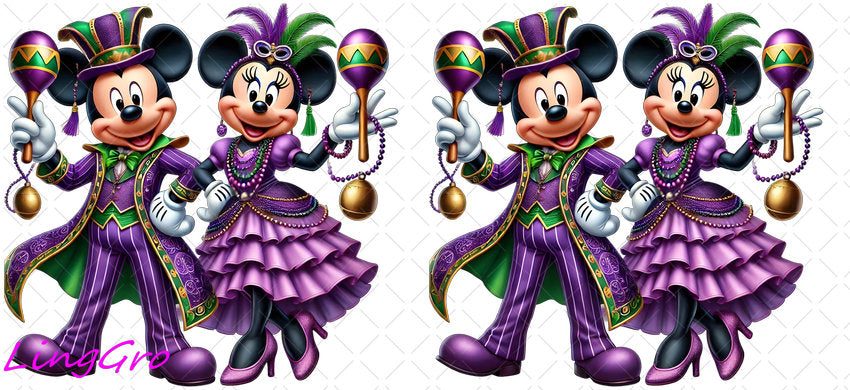 Mardi Gras 16oz UV DTF TRANSFER Libbey Glass Can Cup Wrap-KA-3309