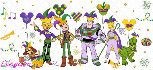 Mardi Gras 16oz UV DTF TRANSFER Libbey Glass Can Cup Wrap-KA-3311