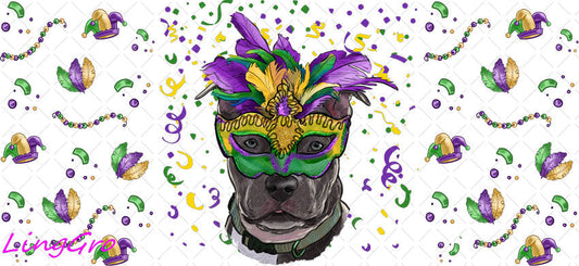 Mardi Gras 16oz UV DTF TRANSFER Libbey Glass Can Cup Wrap-KA-3322