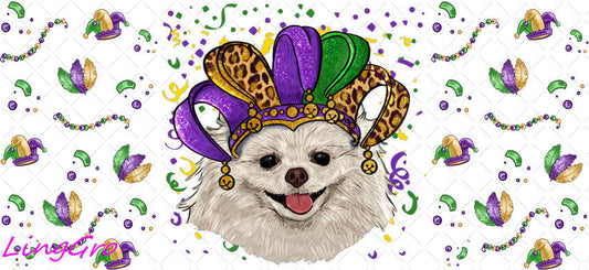 Mardi Gras 16oz UV DTF TRANSFER Libbey Glass Can Cup Wrap-KA-3324