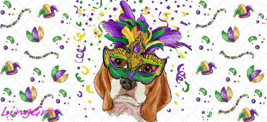 Mardi Gras 16oz UV DTF TRANSFER Libbey Glass Can Cup Wrap-KA-3325