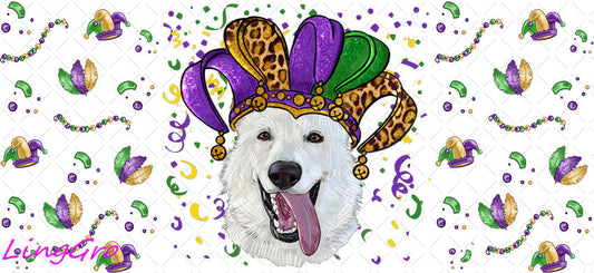 Mardi Gras 16oz UV DTF TRANSFER Libbey Glass Can Cup Wrap-KA-3326