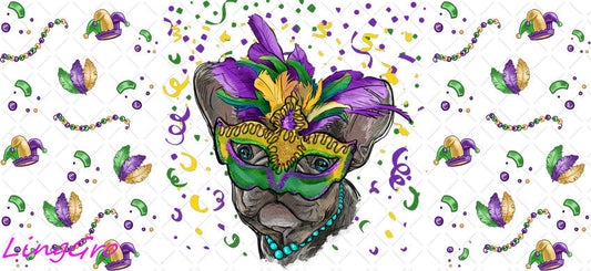 Mardi Gras 16oz UV DTF TRANSFER Libbey Glass Can Cup Wrap-KA-3328