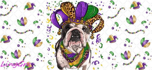 Mardi Gras 16oz UV DTF TRANSFER Libbey Glass Can Cup Wrap-KA-3330