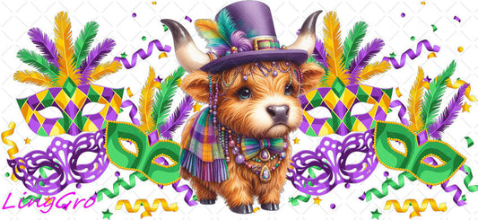 Mardi Gras 16oz UV DTF TRANSFER Libbey Glass Can Cup Wrap-KA-3340