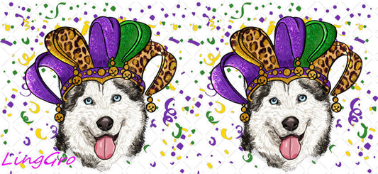 Mardi Gras 16oz UV DTF TRANSFER Libbey Glass Can Cup Wrap-KA-3363