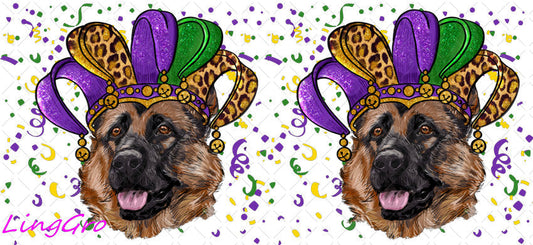 Mardi Gras 16oz UV DTF TRANSFER Libbey Glass Can Cup Wrap-KA-3365