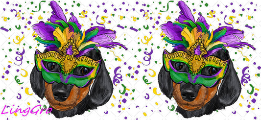 Mardi Gras 16oz UV DTF TRANSFER Libbey Glass Can Cup Wrap-KA-3366