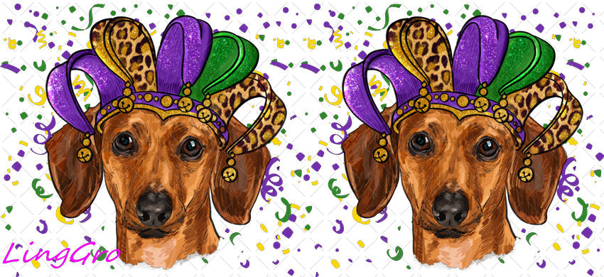 Mardi Gras 16oz UV DTF TRANSFER Libbey Glass Can Cup Wrap-KA-3368