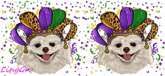 Mardi Gras 16oz UV DTF TRANSFER Libbey Glass Can Cup Wrap-KA-3369