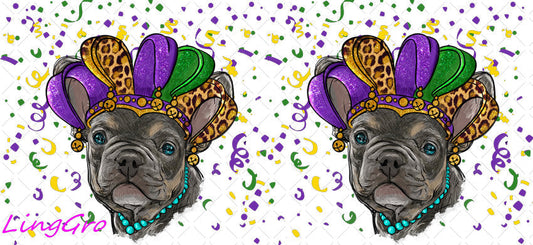 Mardi Gras 16oz UV DTF TRANSFER Libbey Glass Can Cup Wrap-KA-3371