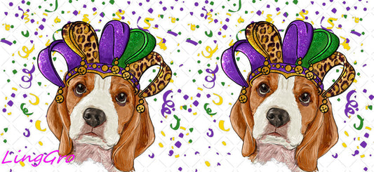 Mardi Gras 16oz UV DTF TRANSFER Libbey Glass Can Cup Wrap-KA-3372