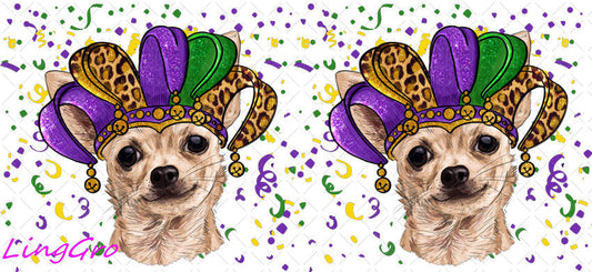 Mardi Gras 16oz UV DTF TRANSFER Libbey Glass Can Cup Wrap-KA-3376