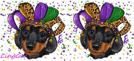 Mardi Gras 16oz UV DTF TRANSFER Libbey Glass Can Cup Wrap-KA-3377