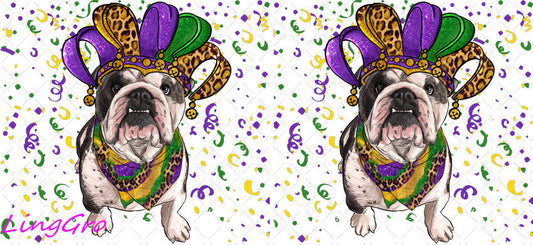 Mardi Gras 16oz UV DTF TRANSFER Libbey Glass Can Cup Wrap-KA-3378