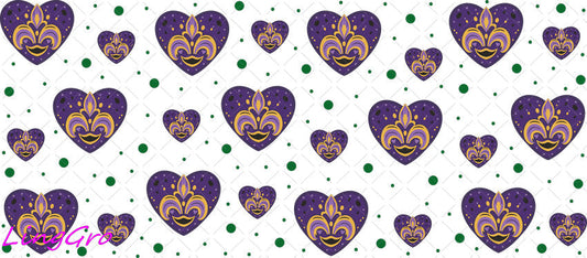Mardi Gras 16oz UV DTF TRANSFER Libbey Glass Can Cup Wrap-KA-3379