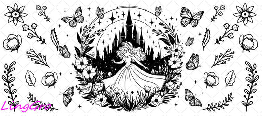 Disney Princess 16oz UV DTF TRANSFER Libbey Glass Can Cup Wrap-KA-3523