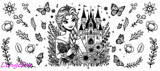 Disney Princess 16oz UV DTF TRANSFER Libbey Glass Can Cup Wrap-KA-3526