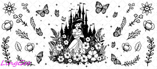 Disney Princess 16oz UV DTF TRANSFER Libbey Glass Can Cup Wrap-KA-3527